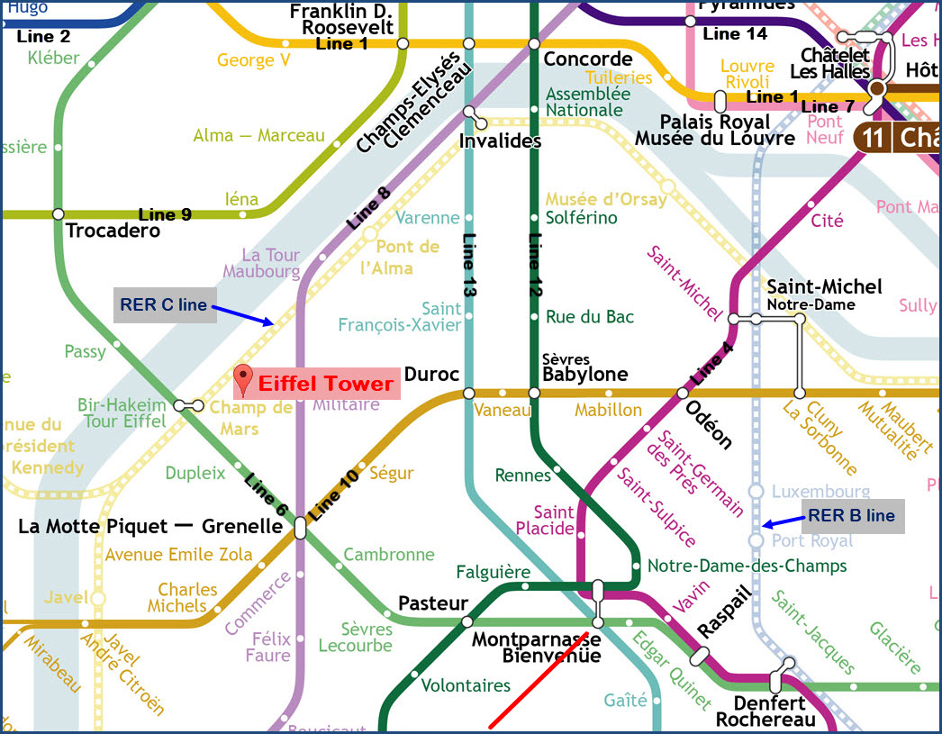 closest metro station to tour eiffel