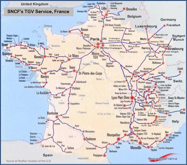 Parcours Tgv France Les Cartes Du R seau Ferroviaire Fran ais De SNCF 