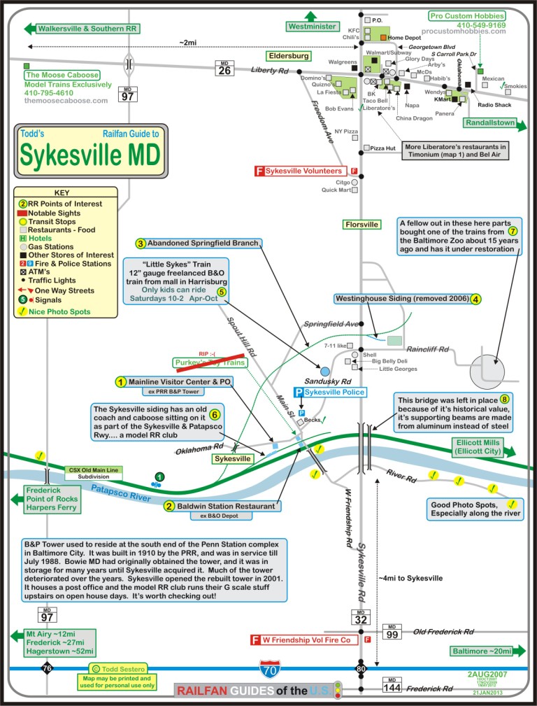 Sykesville Md Railfan Guide